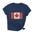 thumbnail image 4 of XIAONU Womens Vintage Canada Flag T Shirt Short Sleeve Crew Neck Pullover Tee Breathable Casual Canada Day Tees, 4 of 4