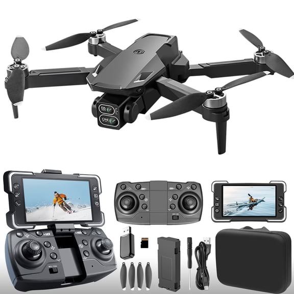 1080P FPV Drone with 4.3" Foldable Screen Remote - Brushless Motor RC Quadcopter, 12 Min Flight, Altitude Hold, 360° Obstacle Avoidance, LED Lights & Carry Case