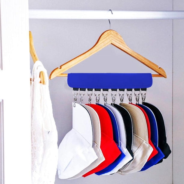 Soporte organizador de sombreros para colgar, almacenamiento de sombreros plegable para habitación, organizador de armario con 10 Clips para sombreros de béisbol, accesorios de pelota