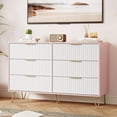 thumbnail image 3 of CazToi Modern Fluted 6-Drawer Dresser 47" Wide TV Stand & Storage Cabinet with Metal Handles, 3 of 8