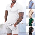 thumbnail image 5 of Men Casual Set Streetwear Short Sleeve T Shirt Shorts Sportswear Tracksuit Tee, 5 of 11