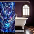 thumbnail image 3 of Manfei Eastern Dragon Animals Shower Curtain 72Wx72L,Fantasy Cloud Stars Bathroom Curtain,Blue, 3 of 5
