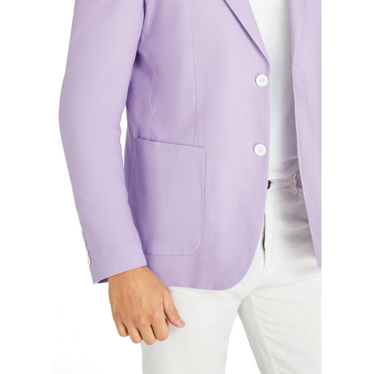 1PA1 Men's Slim Fit Linen Suit Jacket, Two Button, Business/Wedding, Light Purple, S - Walmart.com 1PA1 Men's Slim Fit Linen Suit Jacket, Two Button, Business/Wedding, Light Purple, S - Walmart.com
