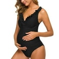thumbnail image 1 of Maternity Swimsuits Ruffle Flounce Swimwear Falbala Deep V Neck Bathing Suits, 1 of 7