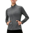 thumbnail image 1 of Generic Women's Slim-Fit Active Jacket with Stand Collar, Long Sleeves, Side Pockets, and Zipper Closure - Quick-Dry Stretch Fabric for Yoga, Running, and Gym - Patchwork Design in Ash Grey, Size L, 1 of 6