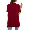 thumbnail image 4 of Dyegold Summer Tops for Women 2023, Plus Size Dressy Cardigans for Women Irregular Hem ​Blouses Summer Kimono Tops Drape Open Front Short Sleeve Tshirts, 4 of 7
