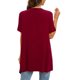 thumbnail image 4 of ICHUANYI Clearance Women Casual Solid Short Sleeve Cardigans Drape Open Front Lightweight Summer High Low Hem Tops With Pocket(Red, L) ICHUANYI WER2023080916057, 4 of 7