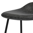thumbnail image 5 of Dafney Contemporary Bar Stool (Set of 2)in Distressed Charcoal Gray Faux Leather, 5 of 7