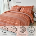 thumbnail image 3 of RYNGHIPY Burnt Orange Comforter Set Queen Size, Pumpkin Rust Boho Bed in a Bag Lightweight Microfiber, Terracotta Geometric Comforter Women Men Bedding (Burnt Orange,Queen Size), 3 of 10