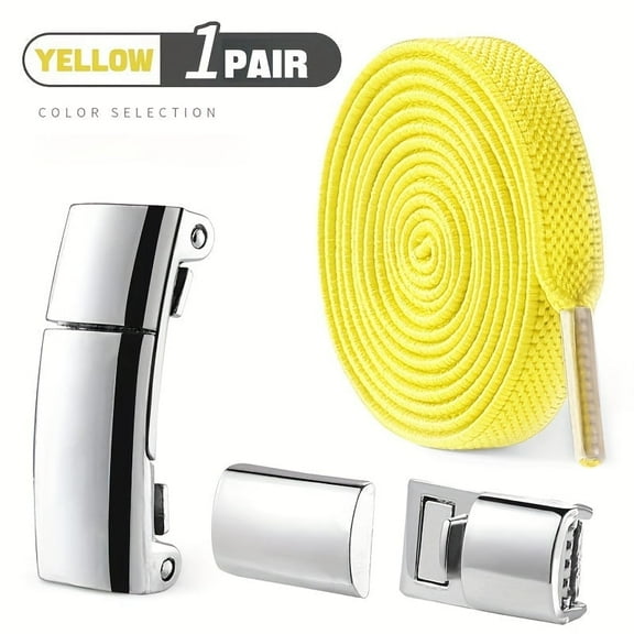 GYTY 3 Pairs  No-Tie Magnetic Shoelaces - Elastic Flat Laces with Secure Locking Buckle for Sneakers & Boots, Durable Acetate Fiber, Easy Fastening