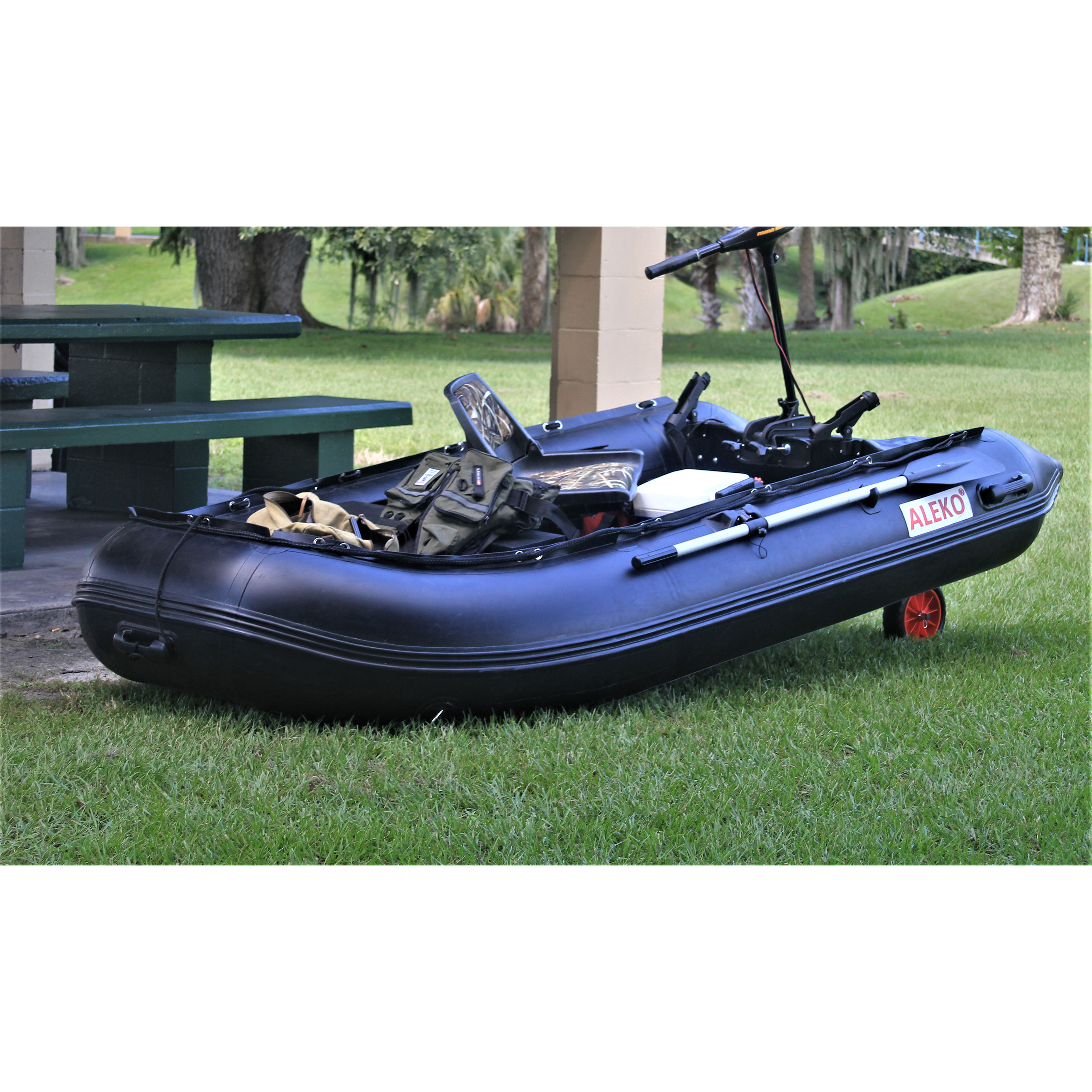 ALEKO BT250BK Inflatable 3 Person Boat 8.4 feet Aluminum Floor, Black - image 14 of 14