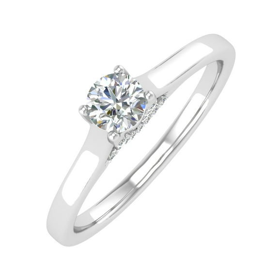 1/4 Carat Diamond Engagement Ring in 14k White Gold (Ring Size 7) (I1-I2 Clarity)
