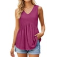 thumbnail image 2 of Wovix Womens Tank Tops Flowy Peplum Camisole Dressy Sleeveless V Neck Loose Comfy Tops RD1 XL, 2 of 5