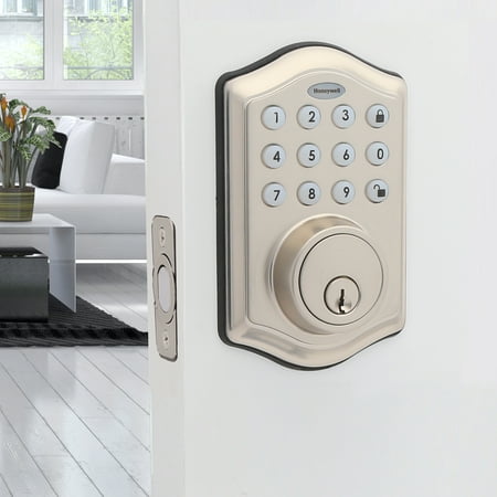 Honeywell Electronic Entry Deadbolt Door Lock, Satin Nickel