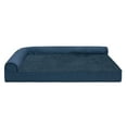 thumbnail image 3 of FurHaven Pet Products Plush Faux Fur & Almond Print Orthopedic Deluxe L-Chaise Sofa Pet Bed for Dogs & Cats - Blue Almonds, Jumbo Plus, 3 of 14