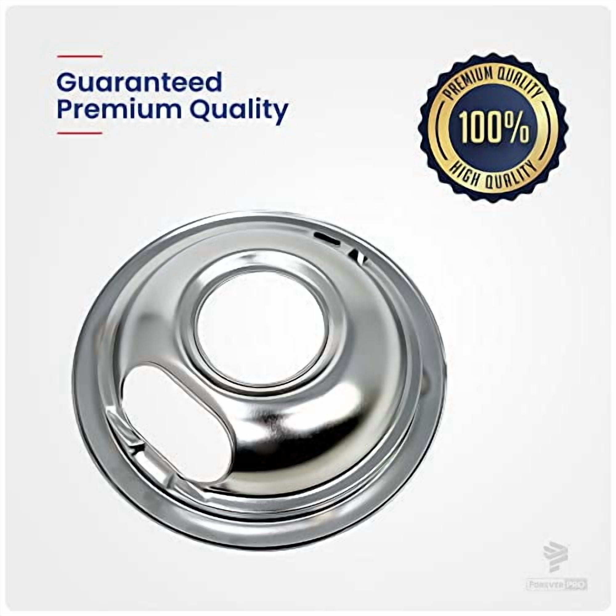 ForeverPRO W10278125 Electric Stove Drip Pans Replacement - 4 Pack Chrome Plated Universal Stove Drip Pans for Electric Stove Top, 2 Small 6" and 2 Big 8" Pans, Compatible with Whi