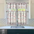 thumbnail image 3 of Kitchen Curtains 36 Inch Short - 3 Panel Set, Flamingo Tropical Bird Print, Rod Pocket Window Curtain, 100% Polyester for Hawaiian Summer Beach Decor, Easy Wash, 3 of 6