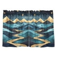 thumbnail image 7 of Yayeee Kitchen Curtains Tier Pair Light Filtering 27"x36" Rod Pocket Short Cafe Window Panel, Dark Mountains, 7 of 7