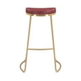 thumbnail image 4 of Maklaine Contemporary Faux Leather Bar Stool Burgundy 30.5" (Set of 2), 4 of 6