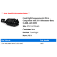 thumbnail image 2 of Front Right Suspension Air Strut - Compatible with 2014 Mercedes-Benz CLS63 AMG AWD, 2 of 2