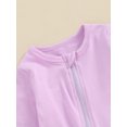 thumbnail image 6 of FEORJGP Infant Boys Girls Pajamas Newborn Baby Footie Jumpsuits Long Sleeve Zip Up Rompers Solid Color Crew Neck Bodysuit Loose Casual Daily Clothes Little Boy Girl Loungewear, 6 of 9