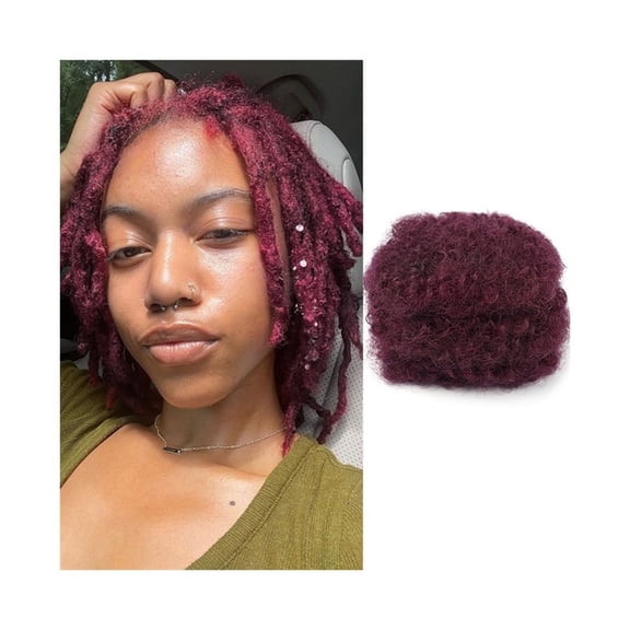 Afro Kinky Bulk Hair 30g/Pack Purple Kinky Curly Human Hair for Dreadlock Extensions