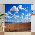 thumbnail image 4 of Blue Gold Marble Valances Set for Kitchen, Blue Teal Gold Abstract Marble Texture Modern Luxury Home Decor Rod Pocket Window Drapes for Living Room Dining Room Office 52x18 Inch + 27x24 Inch X 2, 4 of 6