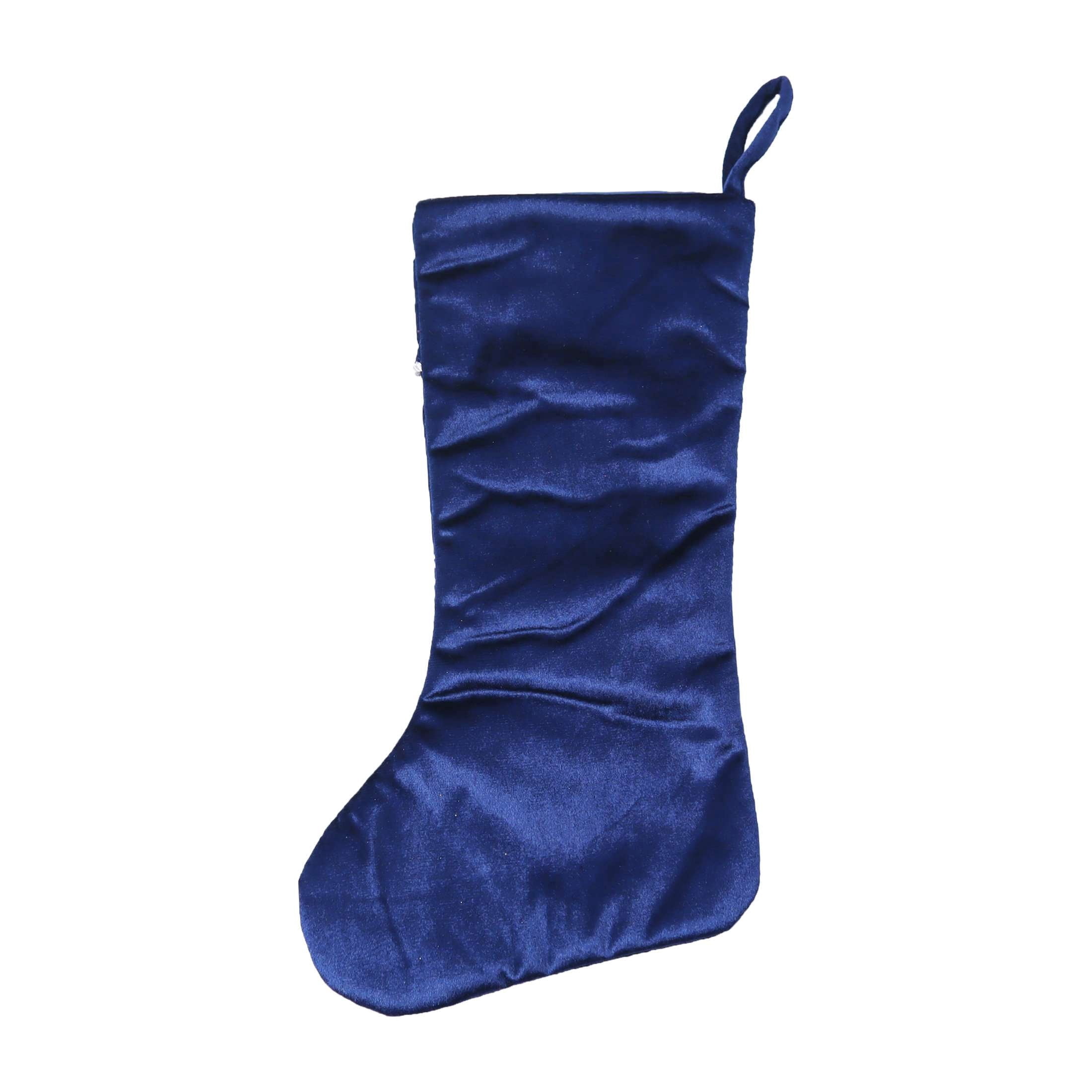 Velvet Snowflake Christmas Stocking, Navy, 18", by Holiday Time