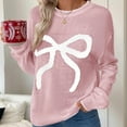 thumbnail image 2 of vigerkar Spring Fall Knit Pullover Sweaters for Women Y2k Bow Loose Fit Chunky Sweater Oversized Cute Lightweight Tops (Red, M), 2 of 5