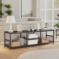 thumbnail image 3 of VECELO 63 Inch TV Stand for Living Room, TV Media Console Table for TVs up to 70 Inch, Entertainment Center with Power Outlets and Open Storage Shelves, Black, 3 of 8