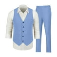 thumbnail image 2 of Men's Slim Fit Linen Suit Set: 2-Piece Vest & Pant for Beach Wedding, Summer, Casual & Formal Occasions, 2 of 8