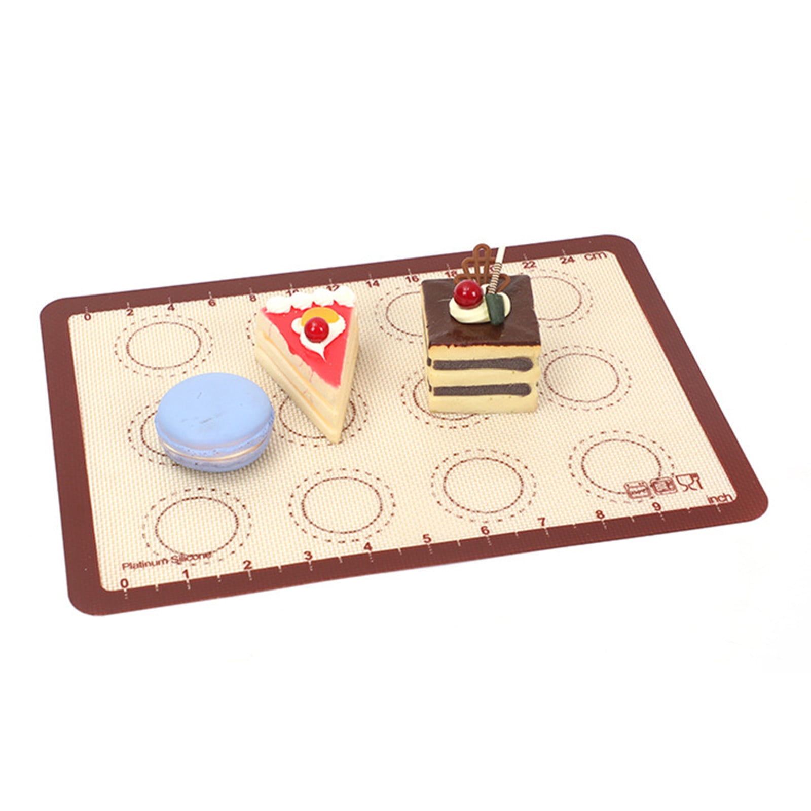 RuiJiao Food-Grade Fiberglass Baking Mat with Non-Slip Backing, Beige, Oven-Safe Dough Rolling Mat for Kitchen Baking, Reusable and Easy Clean, High-Temperature Resistant (40x4cm)