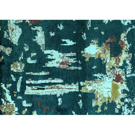 Ahgly Company Indoor Rectangle Oriental Light Blue Modern Area Rugs, 5' x 8'