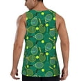 thumbnail image 3 of Fotbe Tennis Rackets and Balls Pattern Men's Quick Dry Workout Tank Top Gym Muscle Tee Fitness Bodybuilding Sleeveless T Shirt Breathable Workout Shirt-Medium, 3 of 9