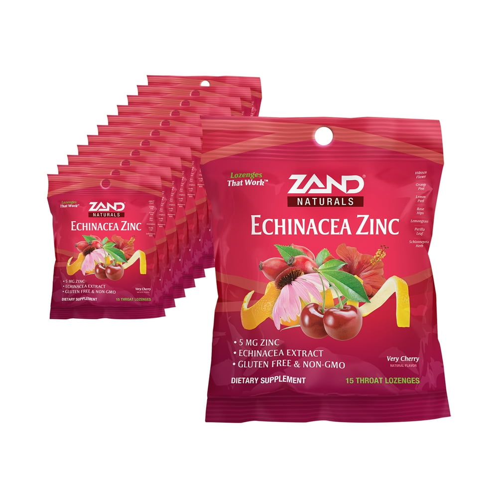 Zand Immunity Cherry Echinacea Zinc HerbaLozenge Throat Drops No Corn