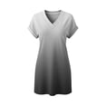 thumbnail image 4 of Going out Dress New Women's Printed Short Sleeved V-Neck Loose and Comfortable Short Nightgown Style B-51 Gray S, 4 of 5