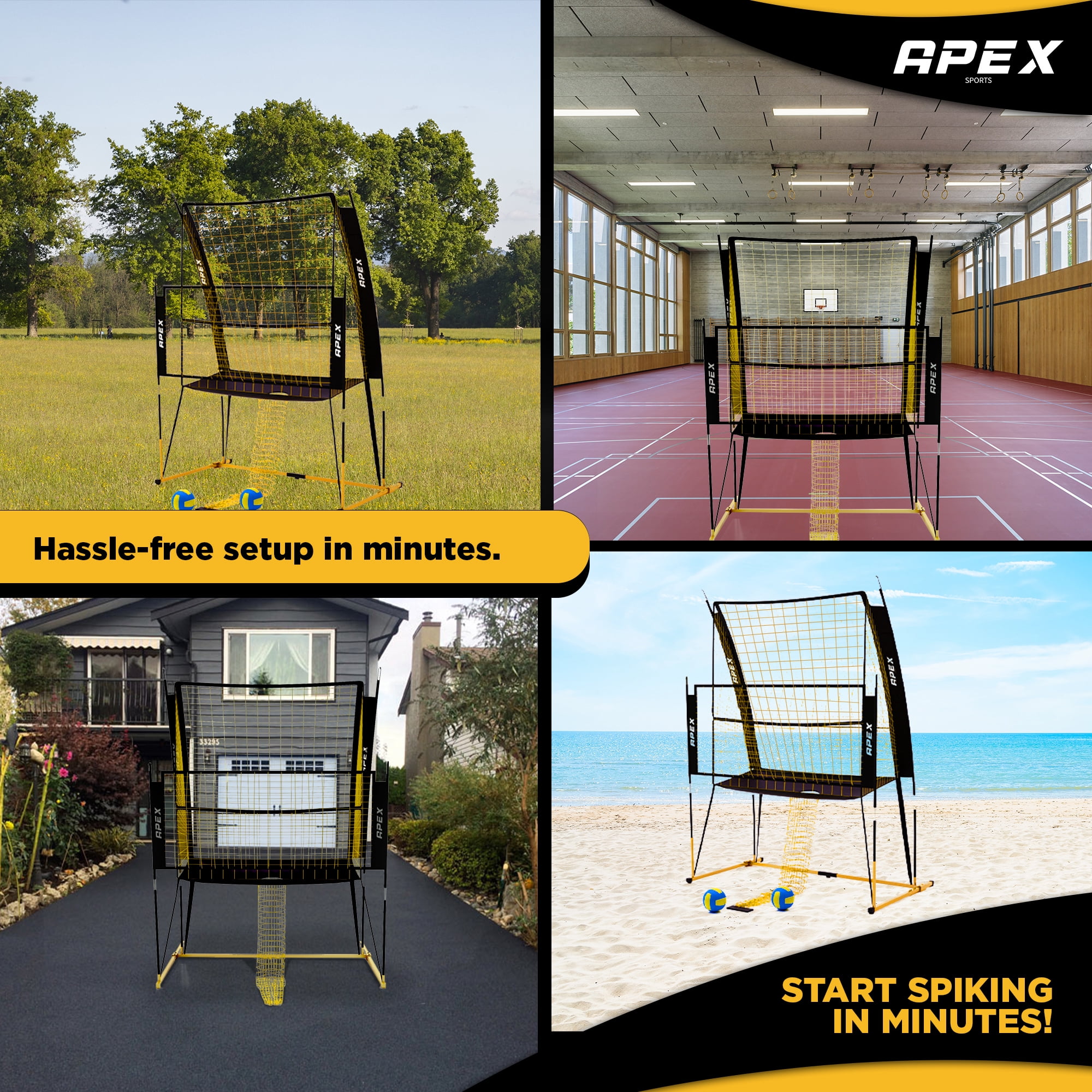 Volleyball Training Net Equipment System - Sturdy, Adjustable, and Portable | Improve Accuracy, Technique, and Skills | Ideal for Indoor/Outdoor Use | Easy Assembly & Storage |