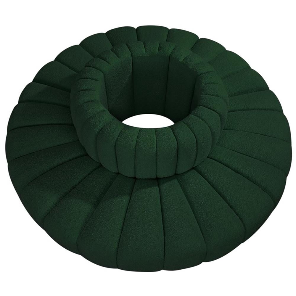 Meridian Furniture Arc Green Boucle Fabric Modular Sectional