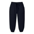 thumbnail image 5 of PMVFHDE Women's Casual Solid Color Joggers Capri Length Elastic Waist with Pockets Athletic Sport Pants Navy,XXL, 5 of 5