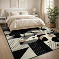 thumbnail image 3 of ODIKA 8'x10' Washable Area Rug Modern Composition Scattered Dots Triangles Contrasting Block for King Size Bedroom Under Bed, Master Suite, Non-Shedding, Easy Care, 3 of 7