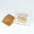 Square Acrylic Cotton Ball Holder Qtip Holder Bathroom Swab Pad