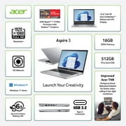 Acer Aspire 3, 15.6 FHD Display, AMD Ryzen 7 5700U Processor, 16GB RAM, 512GB SSD, Windows 11 Home
