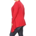 thumbnail image 3 of Women's Plus Size Casual Draped Open Front Long Sleeves Solid Cardigan, 3 of 5