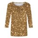 thumbnail image 5 of Tejiojio Women's Sequin Top Round Neck 3/4 Sleeves Sparkly Casual Party Blouse S-2XL, 5 of 5