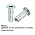 thumbnail image 4 of Unique Bargains 1/4-20 Multi Grip Rivet Nuts, 5pcs Flat Head Threaded Insert Nut Carbon Steel Plus Nuts, 4 of 5