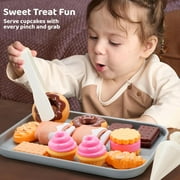 Lalalark 36Pcs Cookie Play Food Set, Kitchen Pretend Toy Food Sets with Plastic Cookies and Baking Sheet for Boys and Girls, Best Gift for Kids