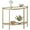 Broze Gold, variant on Console Table 2 Tier Narrow Entryway Table with Storage Shelves Half Moon Sofa Couch Table Small Entry Way Tables for Living Bedroom Hallway Office Easy Assembly, Oak White
