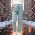 thumbnail image 4 of yeiolnoer Pants for Women Warm Elastic Waist Pants Drawstring Quilted Snow Pants with Pockets Winter Clothes(Light Blue,Medium), 4 of 6