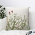 thumbnail image 4 of Yiaed Herbs and Wildflowers Print Pillow Covers Super Soft Decorative Square Throw Pillow Covers Case Cushion Covers for Sofa Couch Bedroom Car Decor（No pillow core）-20"x20", 4 of 7