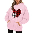 thumbnail image 1 of WEAIXIMIUNG Chandail en Molleton pour Femmes Zip Sans Capuche Col Rond Poche Imprimé Cœur Saint-Valentin Manches Longues, 1 of 3